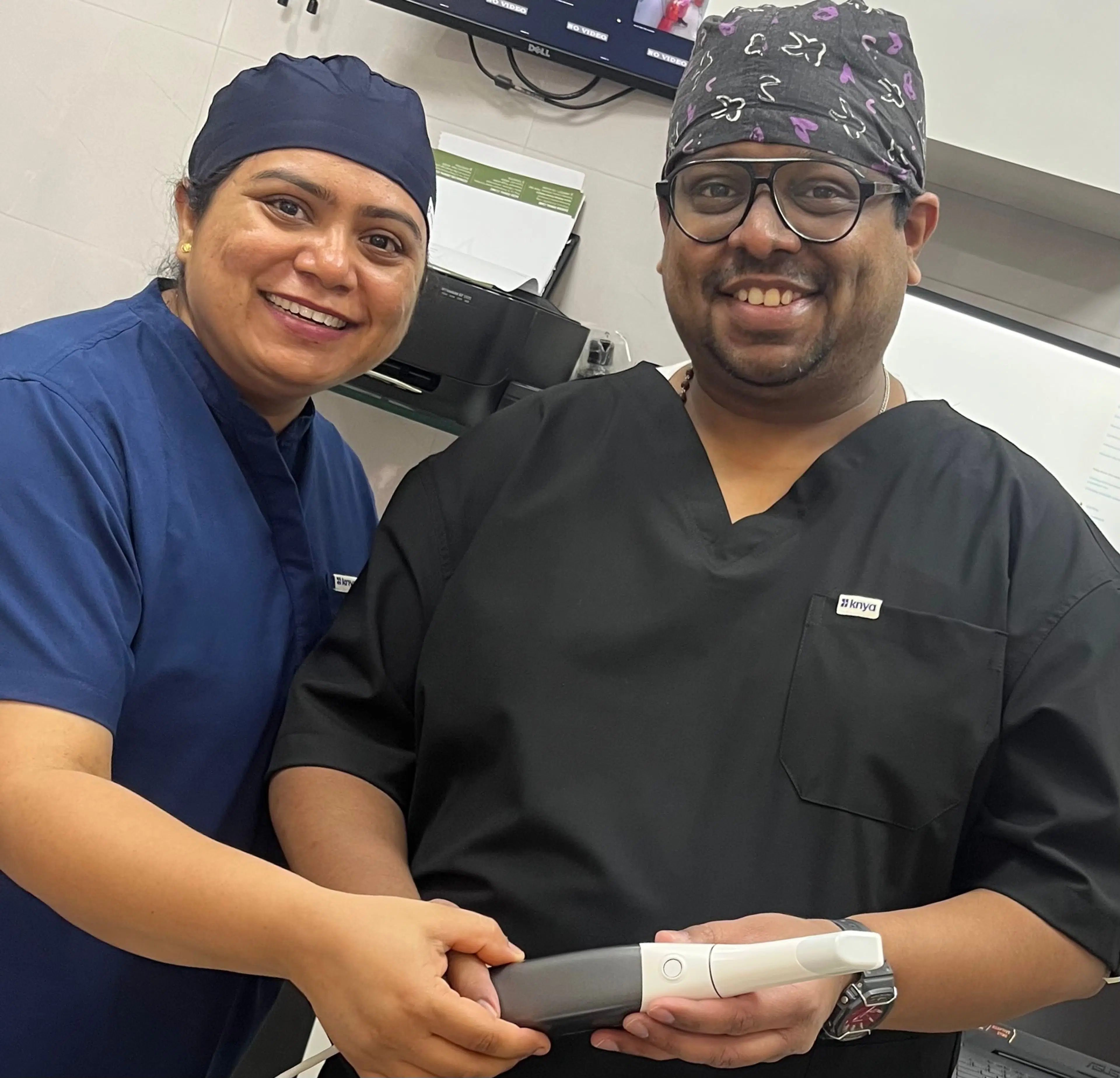 Dr. Blanch Gonsalves Modi and Dr. Krushnakumar Modi at Dantam Dental Care